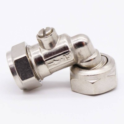 TAIZHOU QIONGYU factory Nickel Plating elbow 90 degree angle 15mm Brass Isolating Valve Price