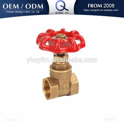 wheel handle forged brass gate valve female threads