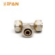 IFAN Plastic Pipe Manufacturer wholesale PEX Brass Fitting Equal Tee 16mm-32mm Brass Tee for pex al pex