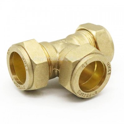 QY compression fitting pipe fitting tube fitting brass TEE EN1254