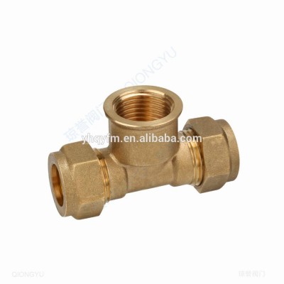 copper tube fitting compression fitting female tee pipe fitting tube fitting